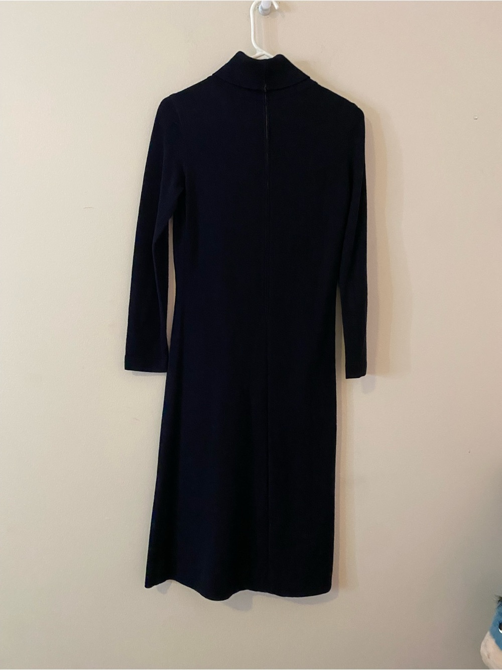 Vintage Marshall Field & Company Made In Italy Wool Black Turtleneck Midi Dress - Picture 7 of 11
